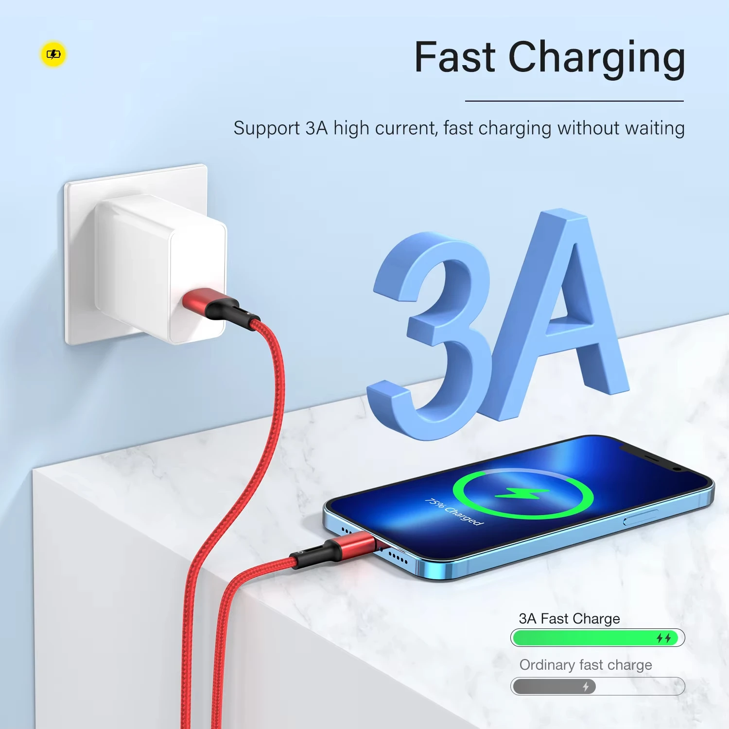 Nnbili 3a cabo usb para iphone 14 13 12 11 pro max x xr 6s 7 8 plus 2m 3m chumbo cabo de carregamento rápido do telefone móvel fio carregador dados