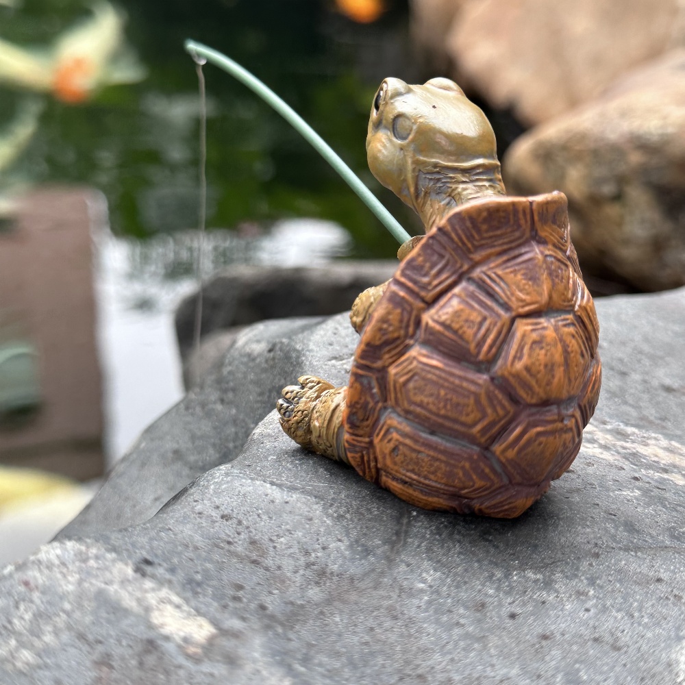 Kreative Seil Angeln Schildkröte Statue Nette Simulation Schildkröte Harz Figur Tier Skulptur Ornament Outdoor Home Garten Dekor
