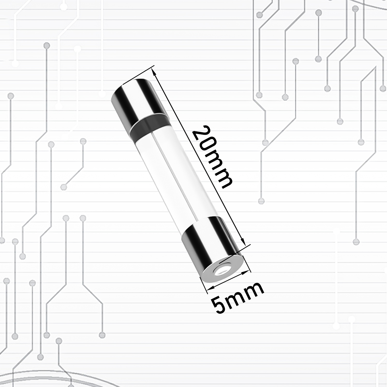 100/150 Stück flinke Glassicherungen-Sortiment-Set, 15 Werte, M5 x 20 mm, 0,1 A–30 A