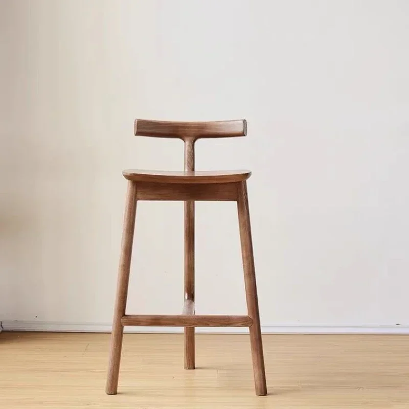 Silla alta de madera Para Bar, taburetes de Bar de diseño de isla Simple a la moda, respaldo moderno Para ocio creativo Para el hogar, Bancos Para