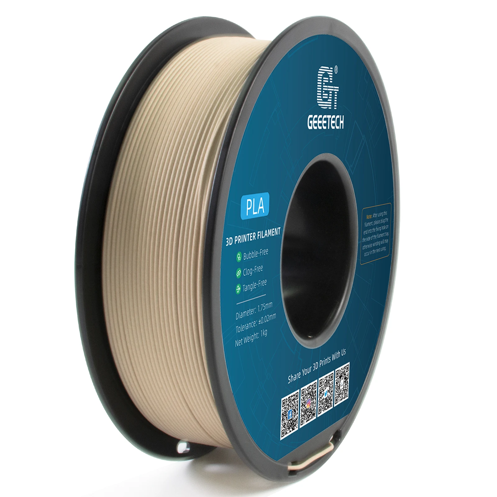 Geeetech Wood PLA 1 kg 1,75 mm Filament 3D-Druckdraht Vakuumverpackung Lokale Lagerhäuser Bunter Kunststoff für FDM-3D-Drucker