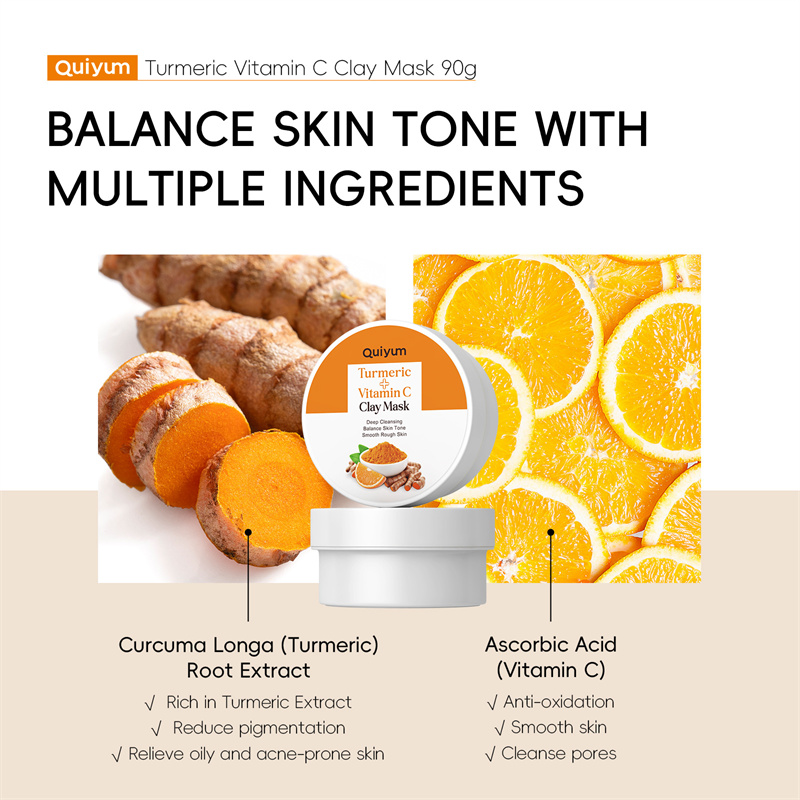 Turmeric Mud Mask Cleansing Pore Vitamin C Mud Mask Eliminate Pimples Inhibit Melanin Exfoliating Shrink Pores Face Care Masks