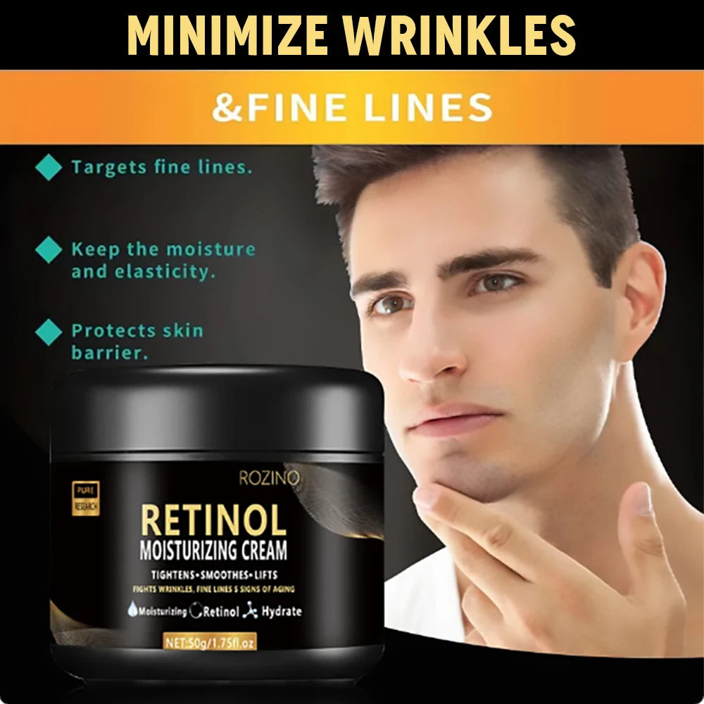 ผู้ชาย Retinol Face Moisturizer Moisturizing Retinol ครีมต่อต้านริ้วรอย Aging Moisturizing รูขุมขนหดตัว Whitening Smooth Retinol