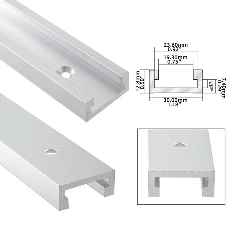 อลูมิเนียมอัลลอยด์ T-Track Slot Miter Track JIG FIXTURE-30/40/50 ซม.ไม้ Chute Rail FIXTURE สล็อตสไลด์จํากัดสําหรับตาราง SAW