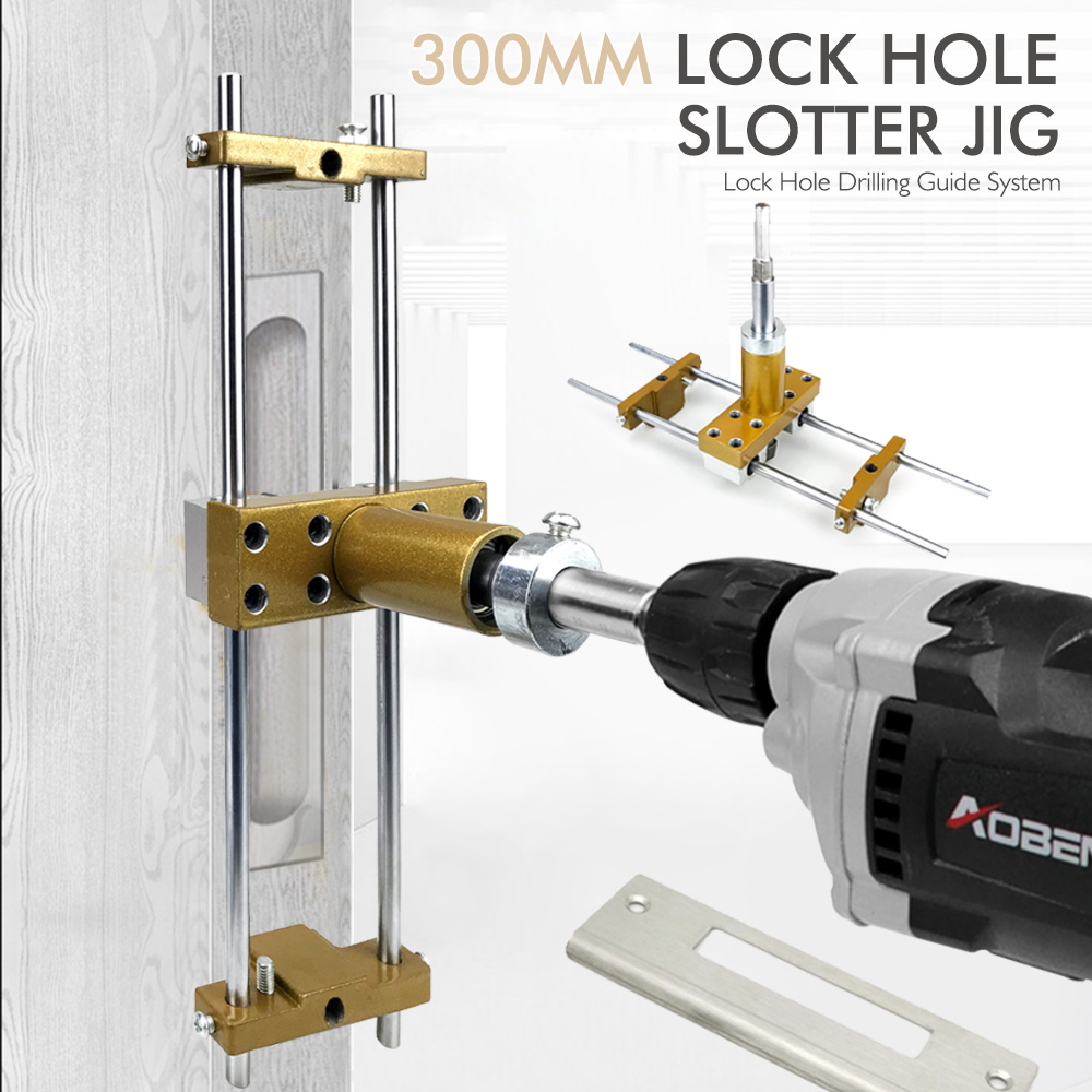 Kit apri foro serratura porta in legno Blocco mortasatrice Slotter Jig Guida per foratura chiave Installazione Localizzatore fori serratura