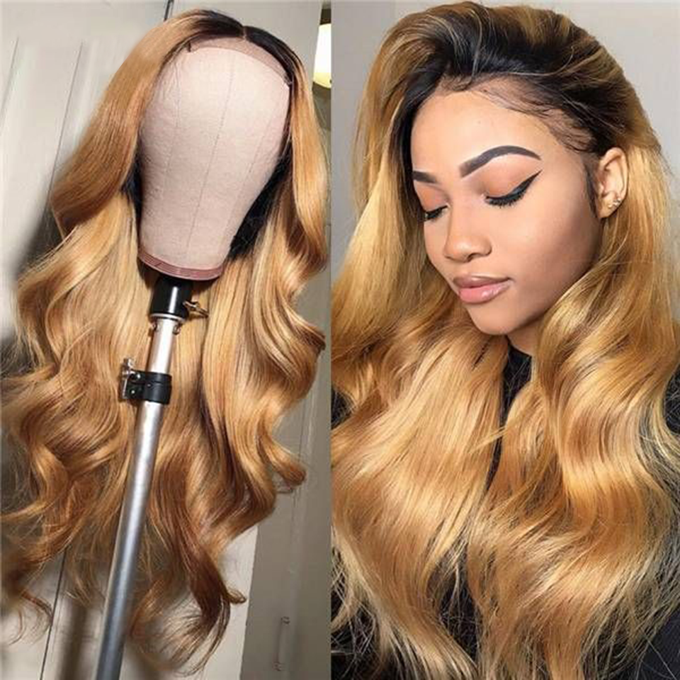 perucas de cabelo humano ombre hd lace front Ombre Lace Front Peruca de cabelo humano para mulheres brasileiras Onda do corpo Lace Front peruca 13X4 Loira Lace Frontal peruca à venda Liquidação