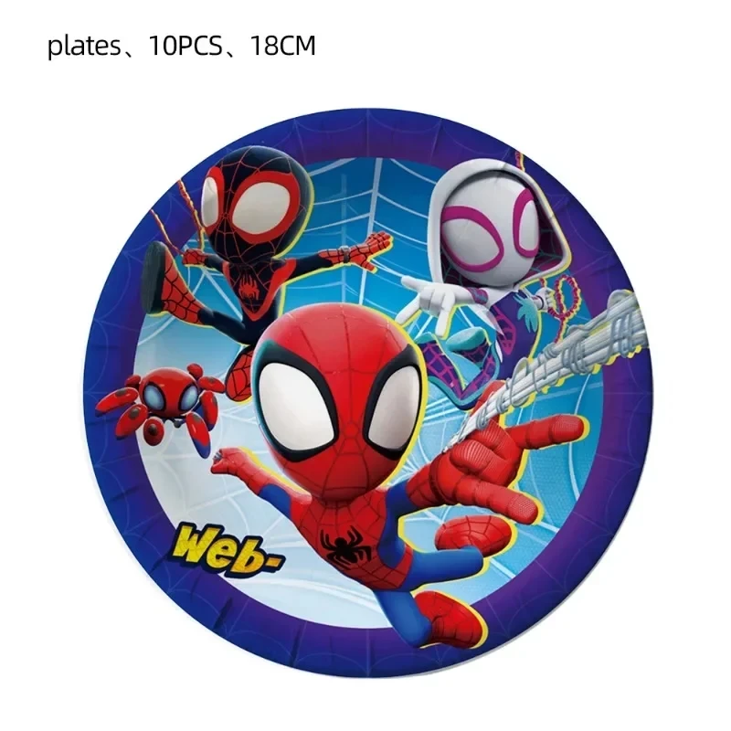 Marvel Birthday Party Tableware Paper Plate Decorations Disposable Tableware Set Supplies Spider-Man and His Best Friends