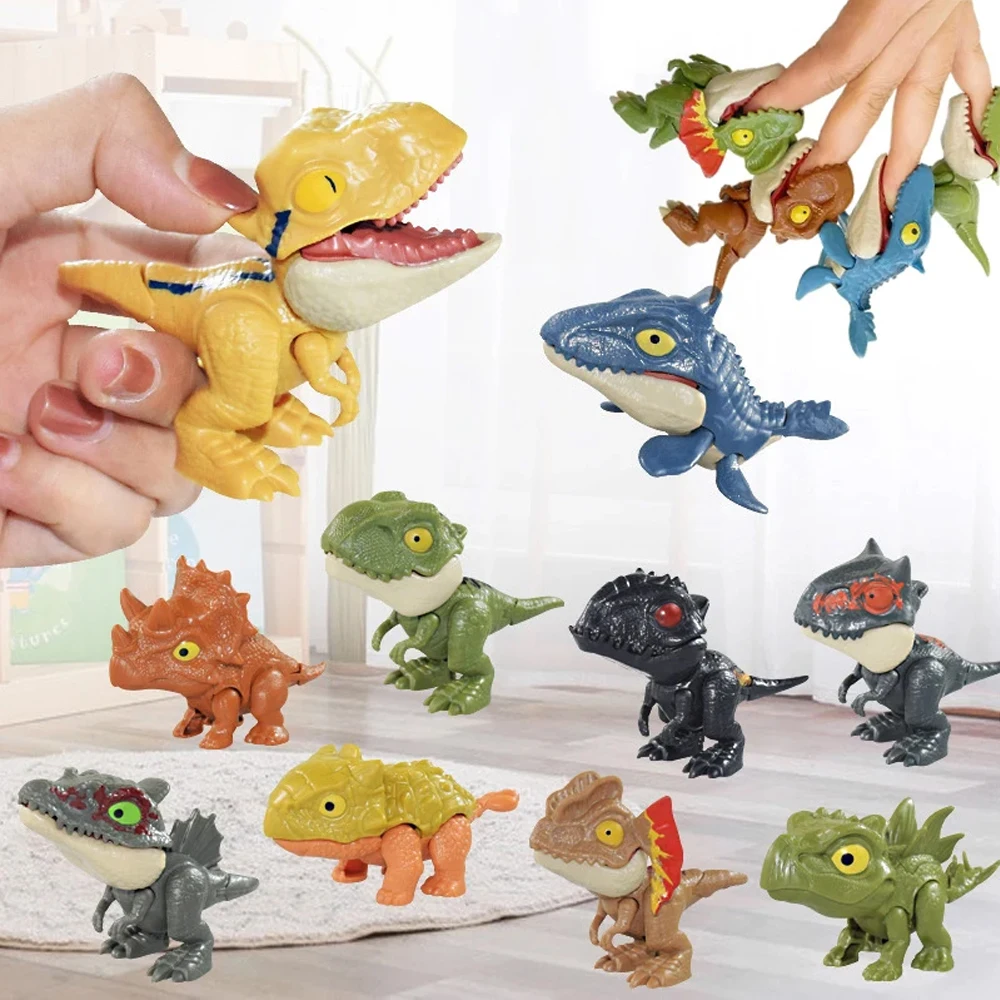 5/6/8PCSCute Finger Dinosaurs Set - Multiple Play Ways & Styles, simulazione realistica per il divertimento creativo e l'istruzione dei bambini