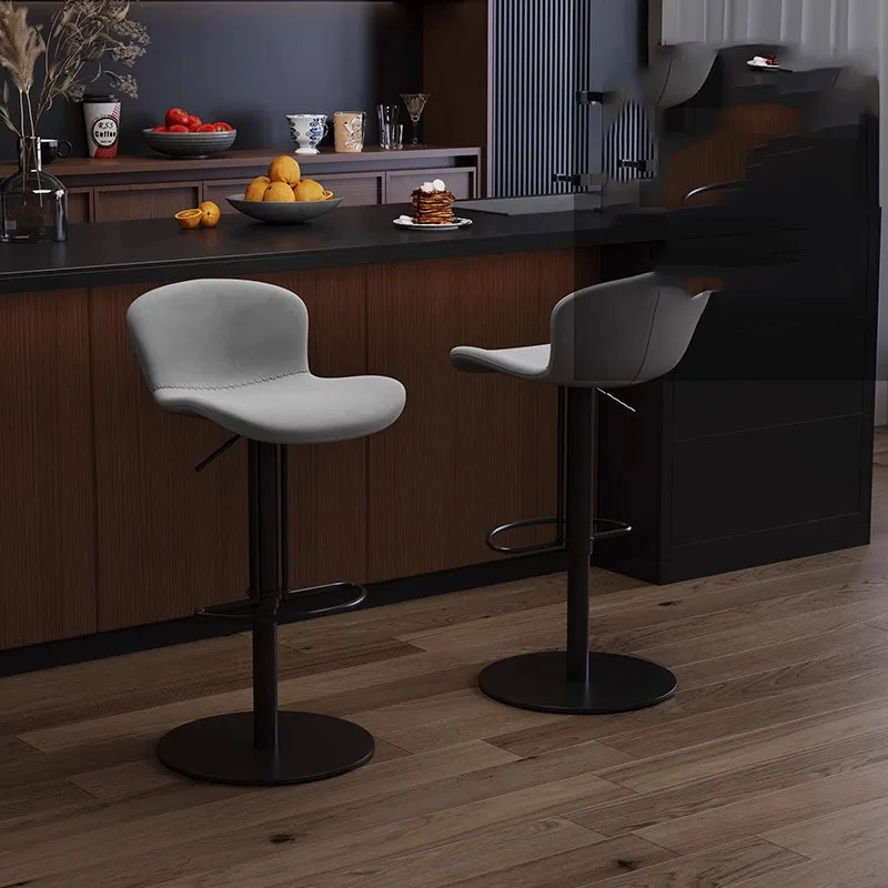 Pink Luxury Barstools Nordic With Back Reception Desks Aesthetic Vanity Bar Stools Swivel Adjustable Banqueta Trendy Furniture
