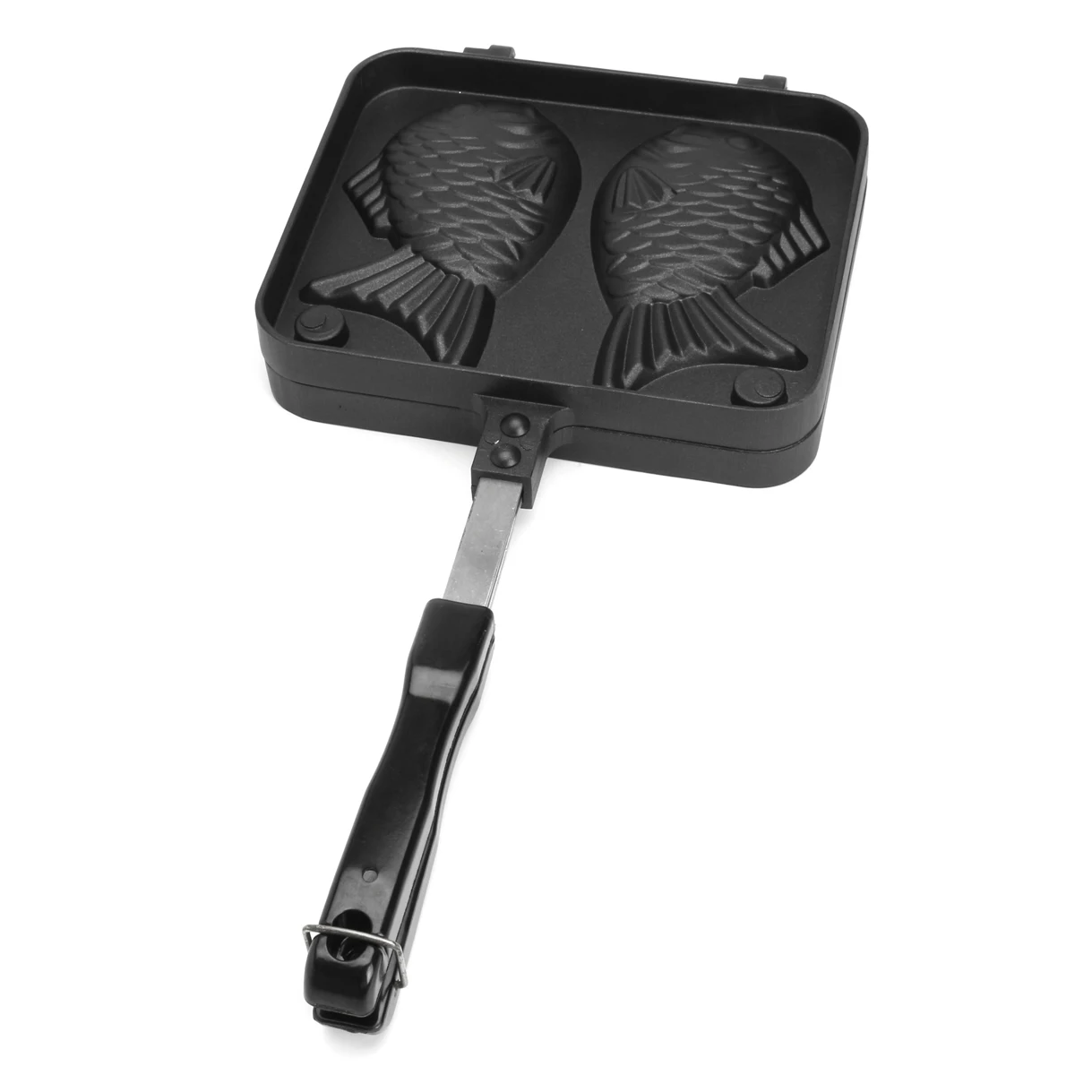 ห้องครัวญี่ปุ่น Taiyaki ปลาคู่รูปร้อนขนมเค้กวาฟเฟิล Maker Pan ญี่ปุ่นแพนเค้ก Double Pan กระทะทอดวาฟเฟิลแม่พิมพ์