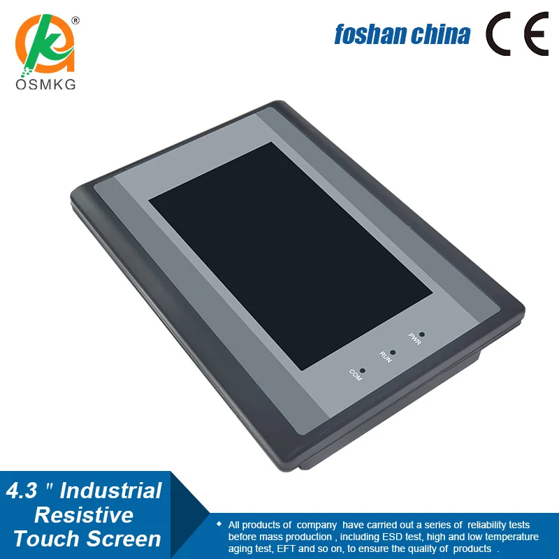 OSM 4.3" TFT LCD Touch Screen Modbus RS485 or 232 or 422 Communication DC10--30V HMI for Industrial Control PLC Programmable