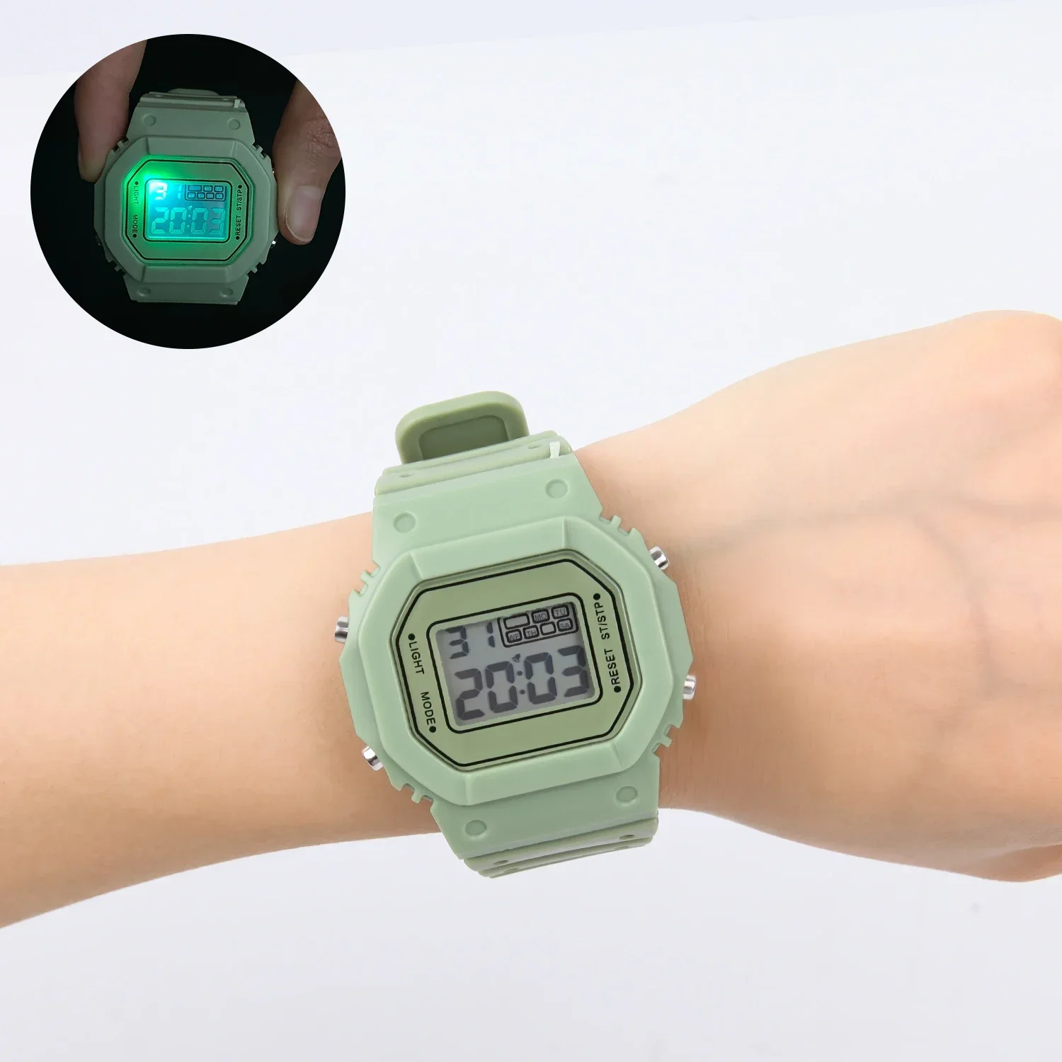 Relógios eletrônicos infantis cor luminosa dial vida à prova dwaterproof água multi-função luminosa despertadores relógio para meninos e meninas