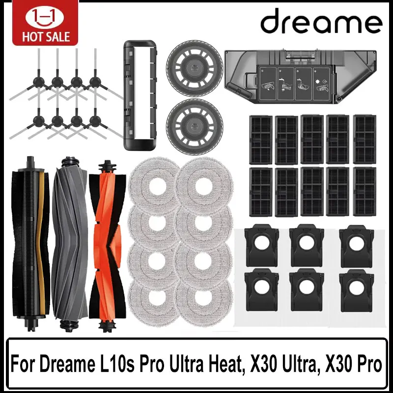 Dreame L10s Pro Ultra Heat, X30 Ultra, X30 Pro Аксессуары для пылесоса Сменная основная боковая щетка Фильтр Швабра Мешок для пыли