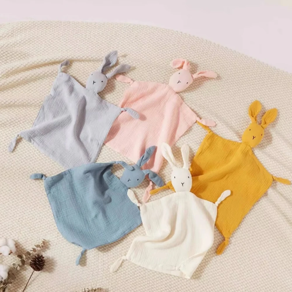Serviette Confortable en Mousseline pour Bébé, Couverture Douce en Coton, Poupée de Sommeil pour Nouveau-Né, Jouet de Sommeil pour Enfants, Serviette Apaisante, Bavoirs