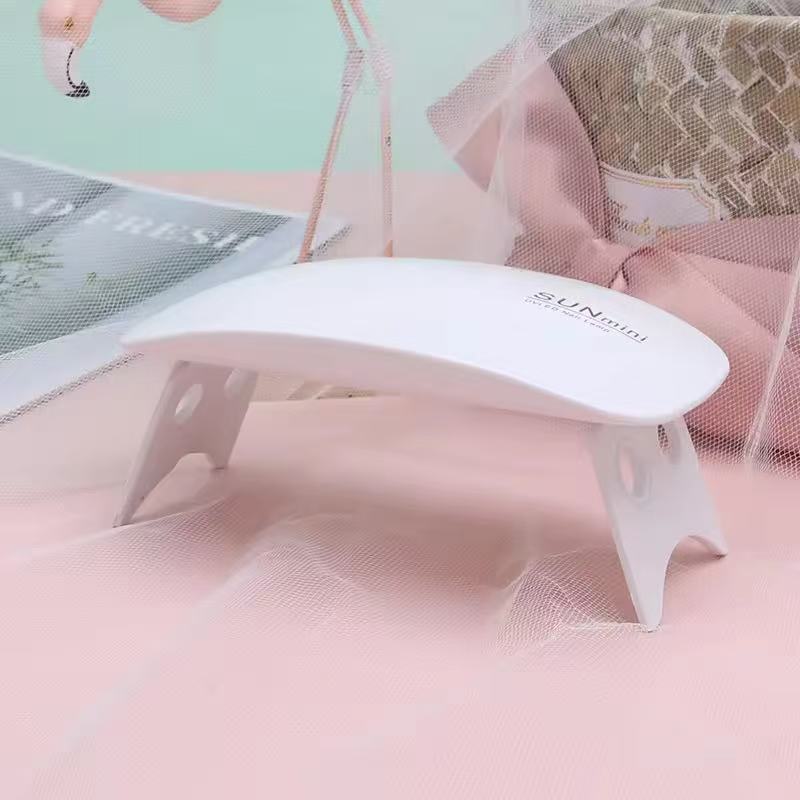 Mini lâmpada uv led para unhas, 6w, para cura, esmalte em gel, portátil, dobrável, 120s/60s, cronometragem, máquina seca de manicure, ferramenta de secagem de arte em unhas