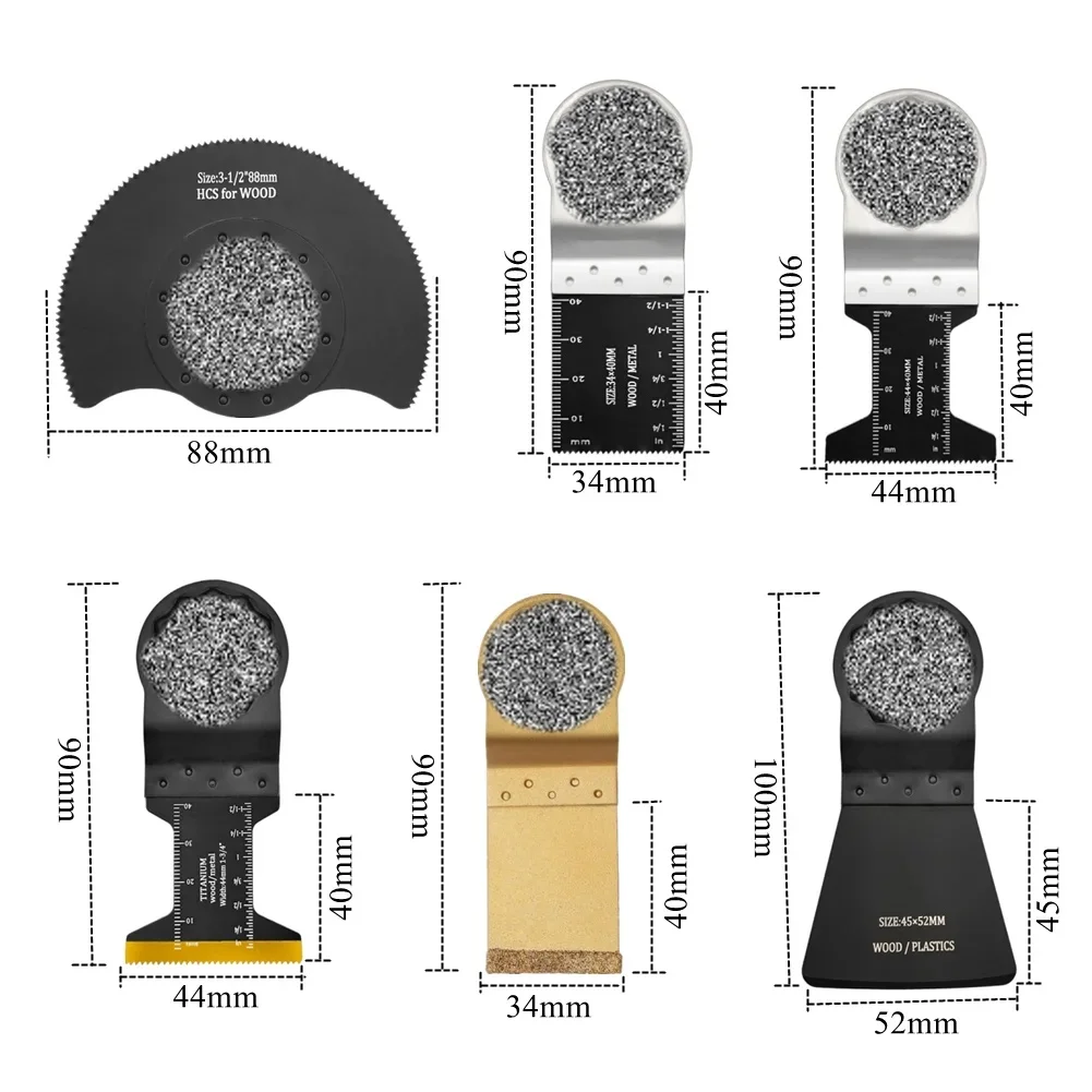 18Pcs Starlock 다기능 톱 블레이드 금속 석고 목재 플라스틱 혁신 절단 액세서리에 대 한 멀티 도구 빠른 변경 블레이드