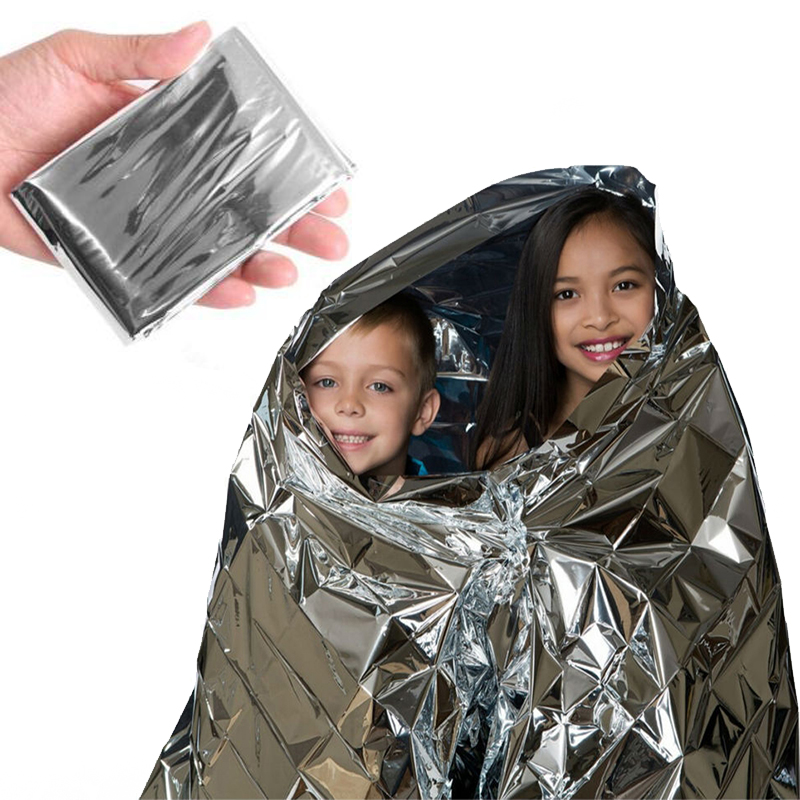 Couverture émergente Mylar thermique, Kit de premiers secours pour survie en plein air, feuille spatiale de sauvetage, camping, randonnée, alpiniste, sac anti-insectes, retenue de la chaleur