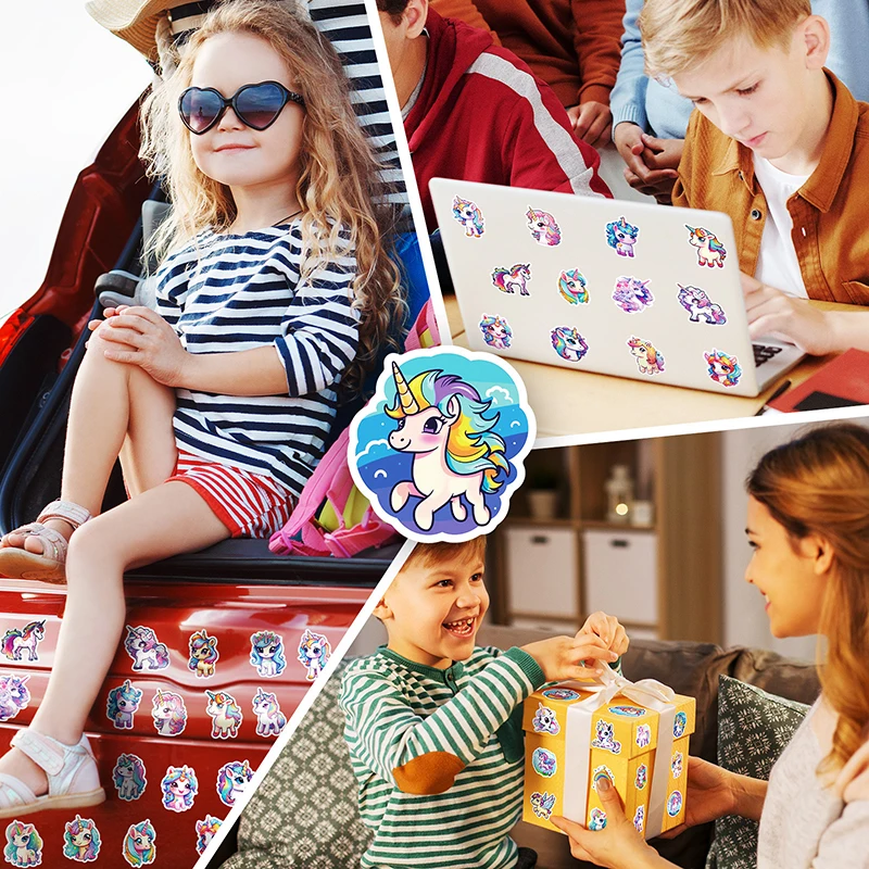 10/30/50PCS ยูนิคอร์นเที่ยวบิน PVC สติกเกอร์ความงามตกแต่ง Scrapbooking เด็กเกาหลีเครื่องเขียนอุปกรณ์โรงเรียนสําหรับเด็ก