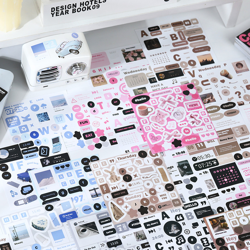 20 pezzi INS Paesaggio estetico Libro di adesivi Diario fai da te Decorazione Arte Scrapbooking Forniture Materiale Adesivi di cancelleria Kawaii