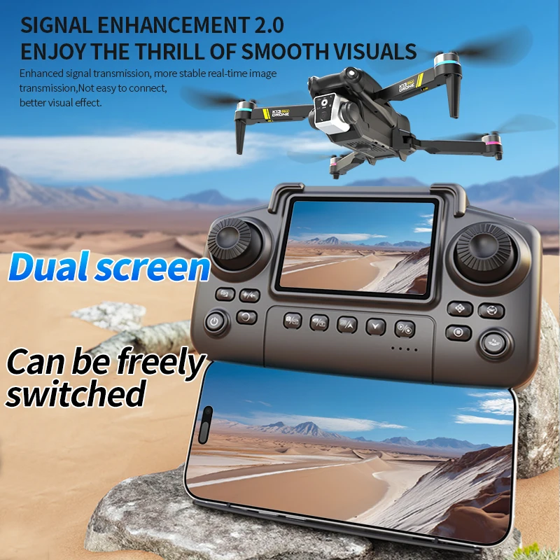 Novo drone k13 max com câmera 8k, 5g, wi-fi, fpv, motor sem escova, câmera dupla hd, evita obstáculos, quadricóptero para fotografia aérea, presente
