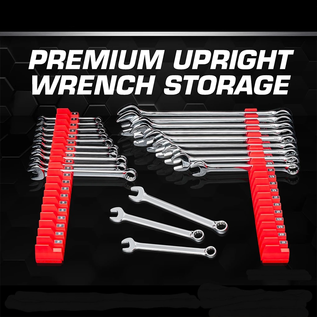 20-Pocket Magnetic Wrench Organizer Wrench Organizer Set for Tool Box Wrench Holder for Tool Durable Spanners Storage Organizer