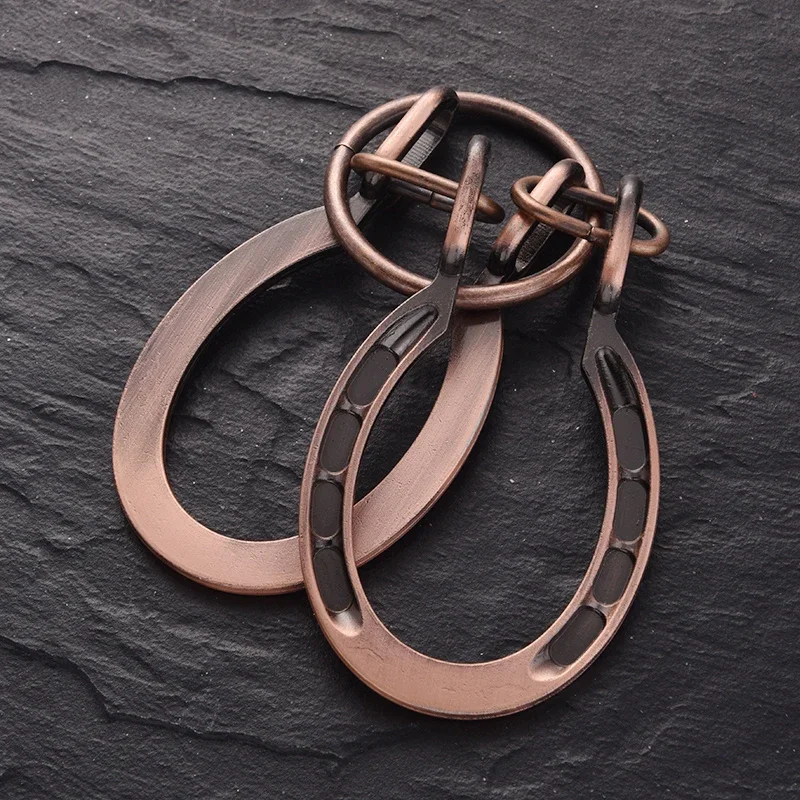 Horseshoe Lock (สีน้ําตาล) 3D โลหะปริศนาสมอง Teaser แหวนกําจัดผู้ใหญ่เด็ก IQ Challenge เกมเก่าล็อค Shackles Solution ปัญญา