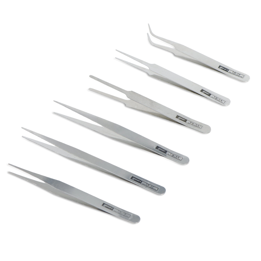 KATWAY 6 ชิ้น Precision สแตนเลสสตีลแหนบชุด - แหนบงอและตรงสําหรับอุตสาหกรรมซ่อมเครื่องมือ HH-AA14