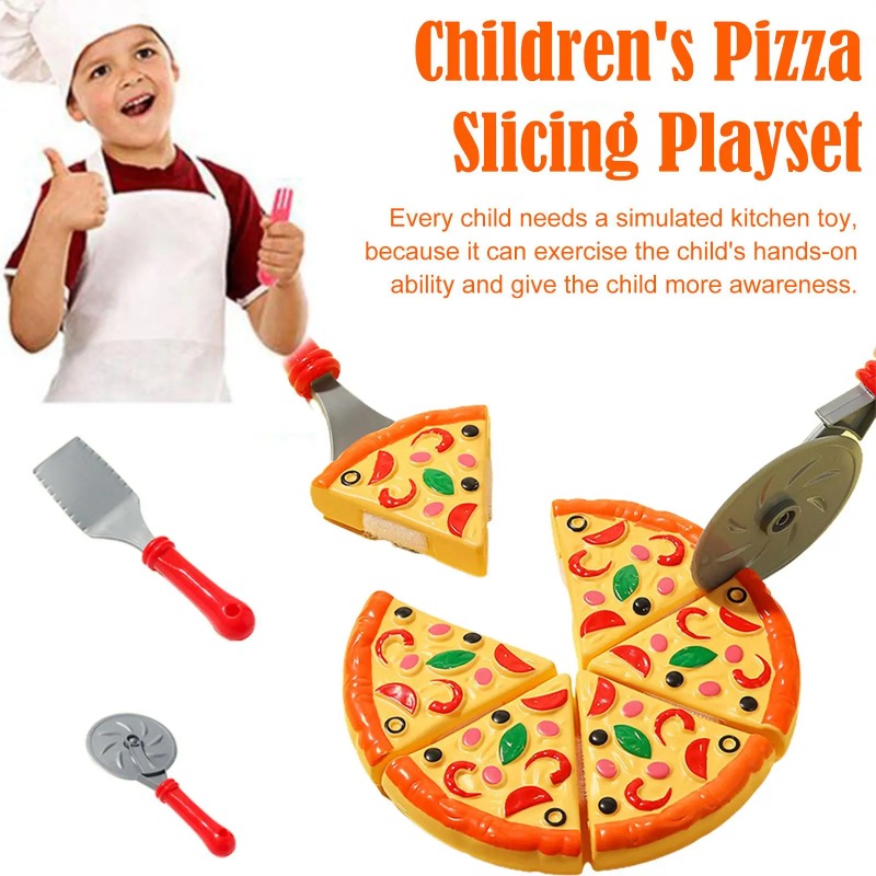 Juguete de corte de Pizza para niños, comedor de Pizza de plástico de simulación, juguete de cocina para niños, juego de simulación de comida, cocina, juguetes de cocina para niñas y niños