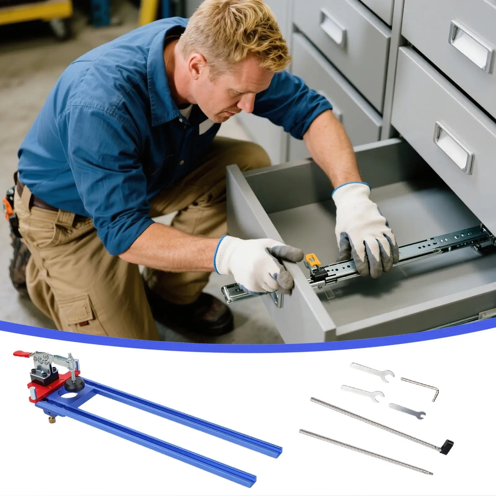 Drawer Slide Jig Cabinet Slides Mounting Locator Jig Accurate Guide For Home Workshop Office Table Bathroom Furniture Desks