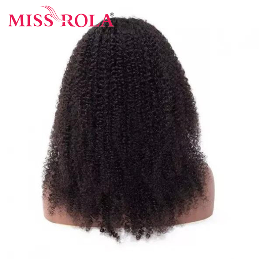Miss Rola-Peluca de cabello humano rizado Afro 13x4, postizo de encaje frontal, 180% de densidad, brasileño, Remy, predesplumada