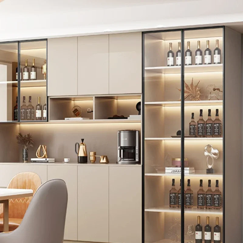 Luxus Rack Wein Schrank Kühlschrank Holz Glas Hängen Bar Wein Schrank Halter Display Supermarkt