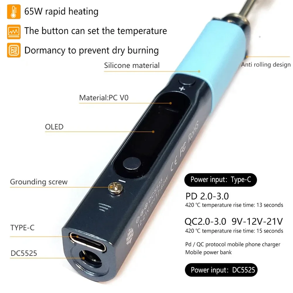Pine64 V1 Pinecil BB2 Smart Portable Soldering Iron Type-C DC PD3.0 Adjustable Digital Temperature Solder Station Not Pinecil V2