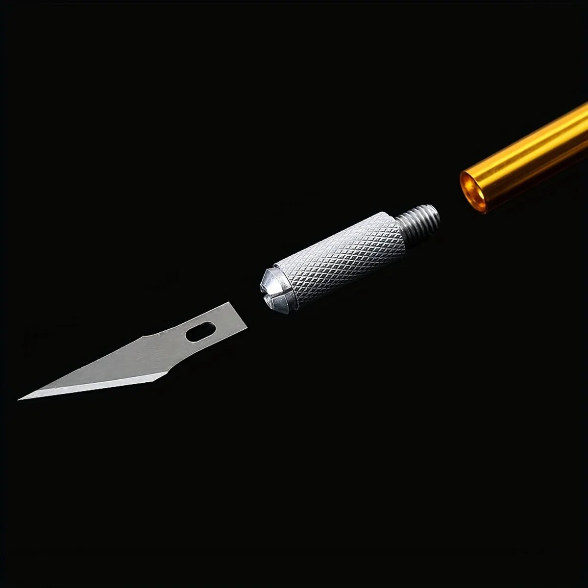 12 teile/satz Gravur rutsch feste Metall Skalpell Kit 1 Schnitz messer und 11 Klingen Handwerk Hobby Gold/Silber Farbe, Aluminium a