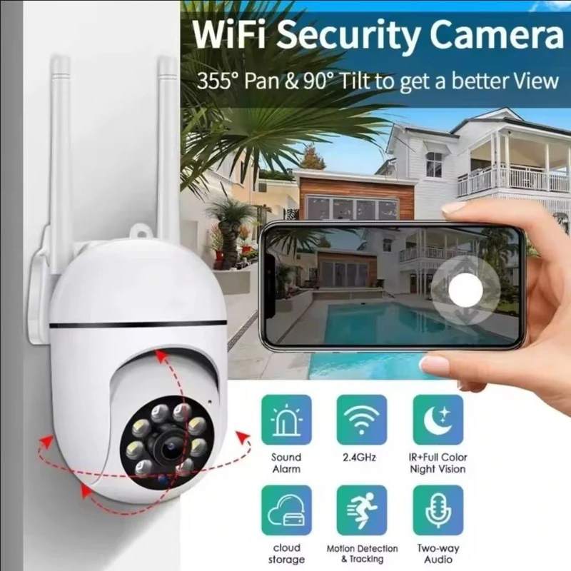Telecamera PTZ di sorveglianza di sicurezza wireless da 8 MP Wifi IP Telecamere zoom 4X per esterni Monitoraggio umano AI Audio bidirezionale Cam a colori notturne HD
