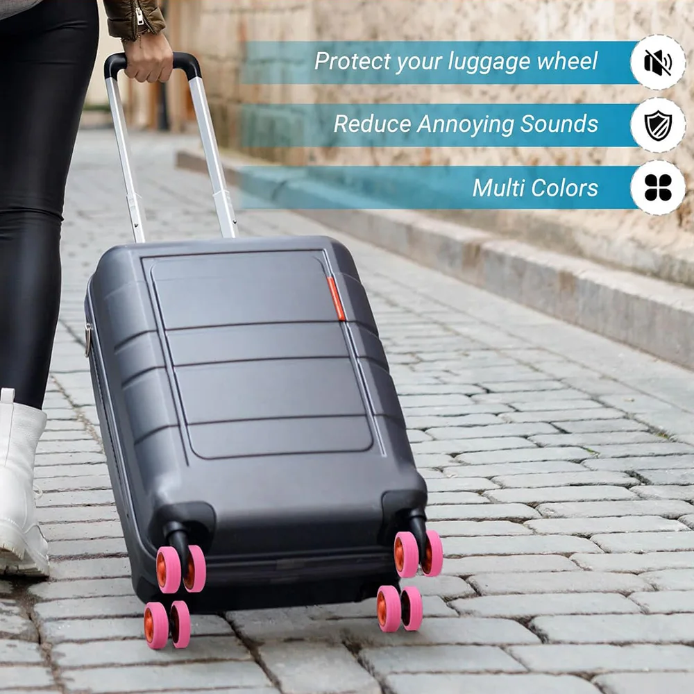 4-24 STUKS Bagage Wielen Protector Siliconen Wielen Caster Schoenen Reisbagage Koffer Verminder Lawaai Wielen Cover Accessoires