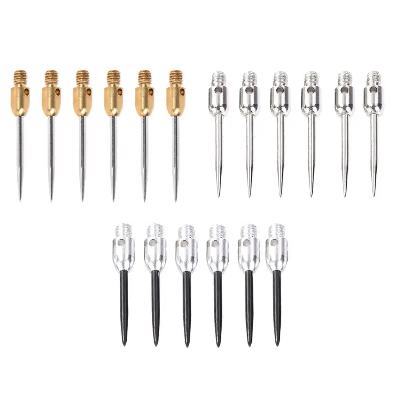 Dardos profesionales reemplazables, punta de acero 77HC, 6 piezas, hilo 2BA, accesorio de aguja, puntas de acero, dardos dorados