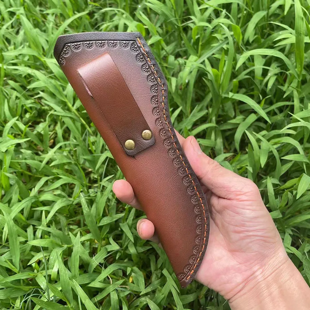 22 cm Rindsleder Scheide Feste Klinge Messer Holster Jagd Messer Leder Fall Abdeckung Hülse Outdoor Camping Durchführung Werkzeug Teile