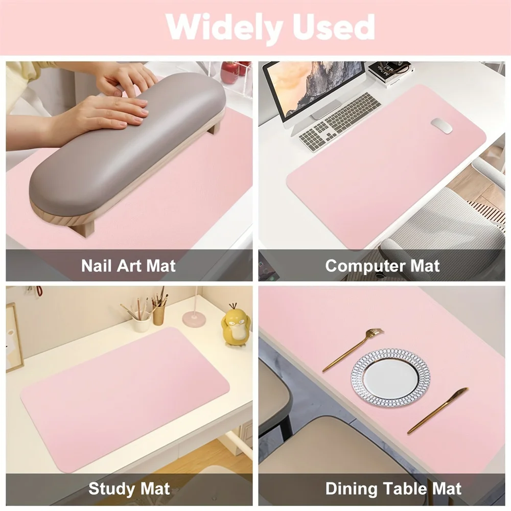 Tapete de mesa para decoración de uñas, almohadilla plegable para reposamanos, cojín para reposabrazos de uñas, impermeable, resistente a los arañazos, resistente a la suciedad, tapete de escritorio de estudio de cuero