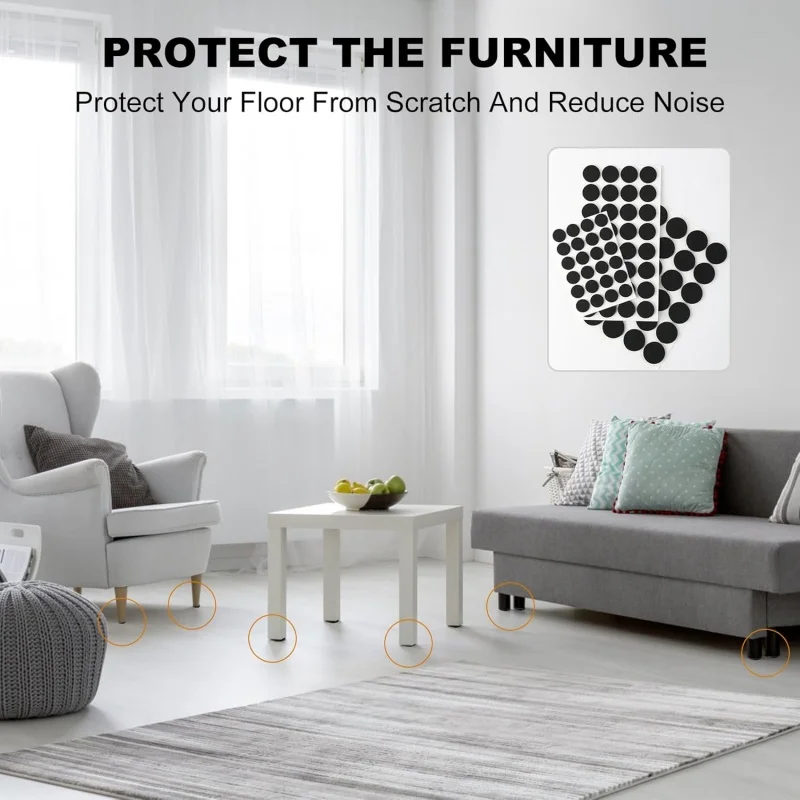 2-48 ชิ้นสีดําขาเก้าอี้เฟอร์นิเจอร์ Anti Slip Mat กันชน Damper Self กาวตารางฟุต Protector Protector แผ่นฮาร์ดแวร์