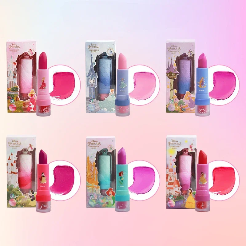 Disney-pintalabios de frozen para niñas, Pintalabios originales de dibujos animados reales, Cosméticos seguros para bebés, Princesa, brillo de labios, juguetes para niñas, regalo de cumpleaños