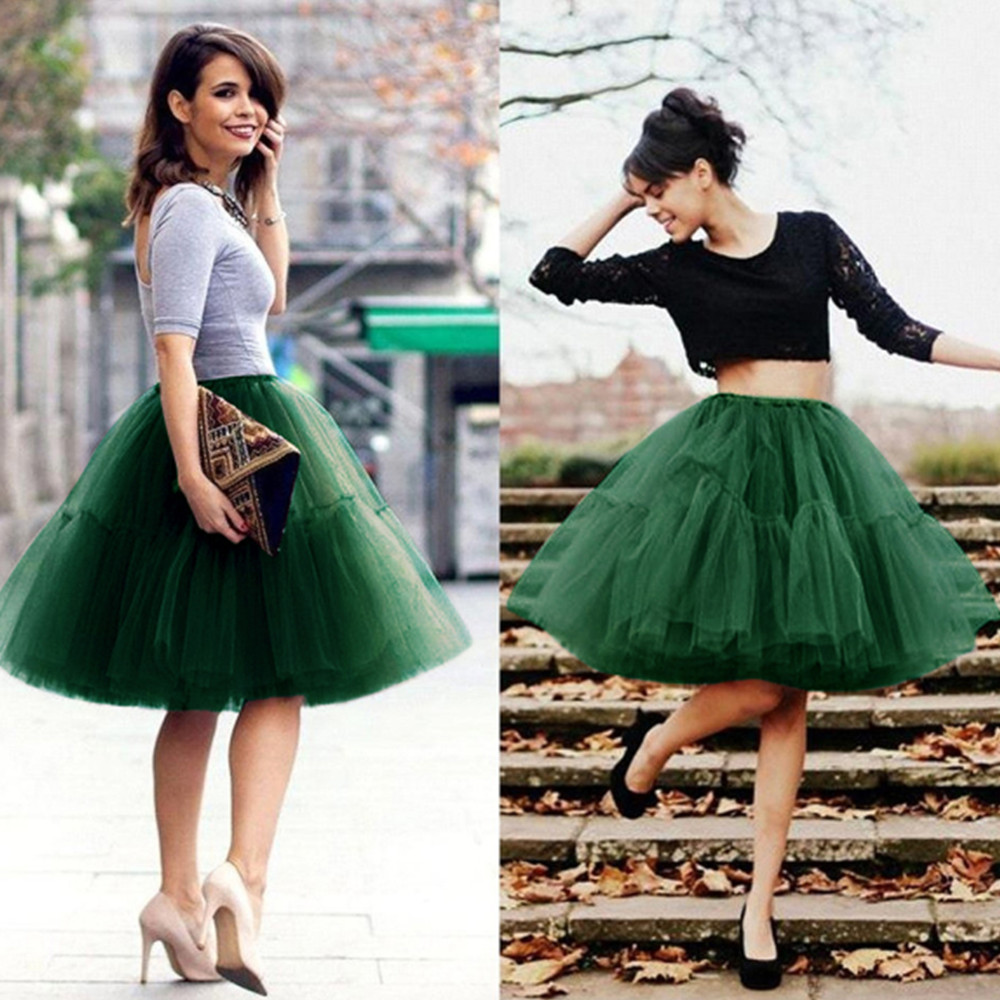 Frauen Tüll Petticoat Tutu 50er Jahre Krinoline Tüllrock Hoopless Unterrock Slips Vintage Rockabilly Swing Petticoat Krinoline
