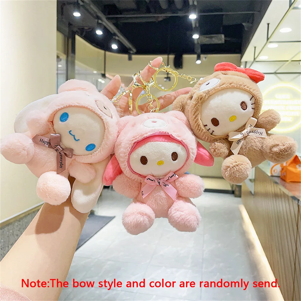 Sanrio Plüschpuppe Schlüsselanhänger Hello Kitty Melody Cinnamoroll Pochacco Niedlicher Schlüsselanhänger Cartoon Plüschtiere Tasche Zubehör Geschenke Spielzeug