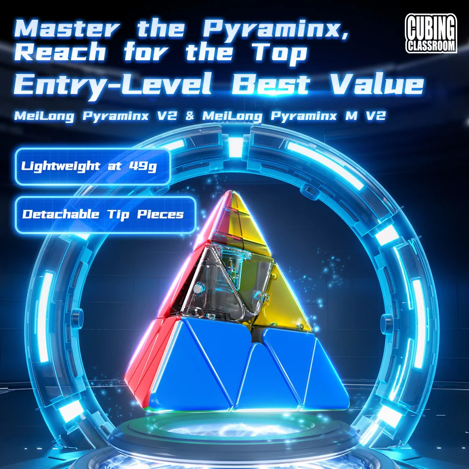 [Picube] MoYu Meilong Pyraminx V2 3x3x3 Pyramid Magic Cube MoFangJiaoShi 3x3 Cubo stickers Magico Puzzle Cube Gift Macaron