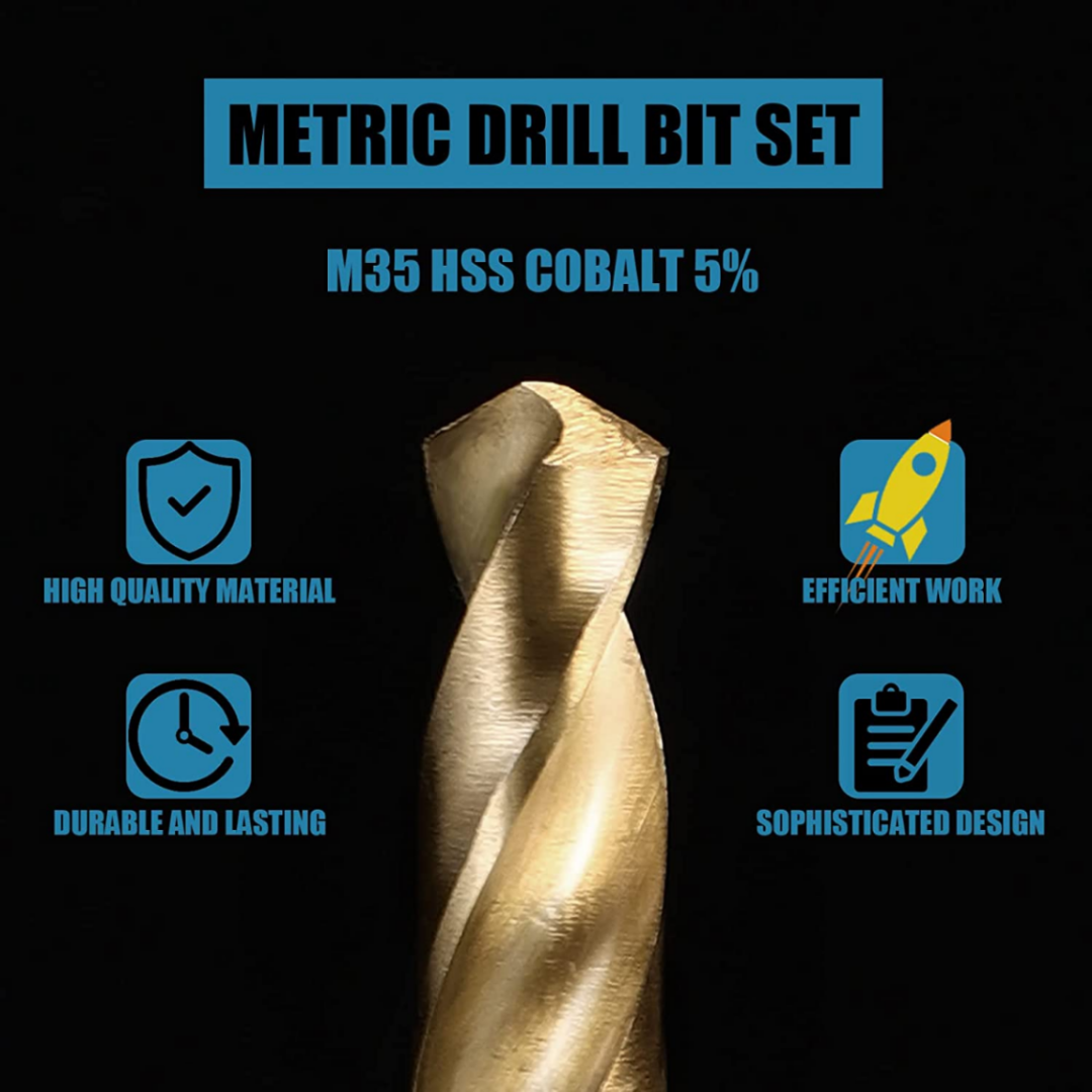 Set di punte da trapano metriche 13 pezzi (3/16"-1/2") Punta per vetro, metallo, piastrelle, cemento, punte da trapano professionali per muratura, carburo di tungsteno