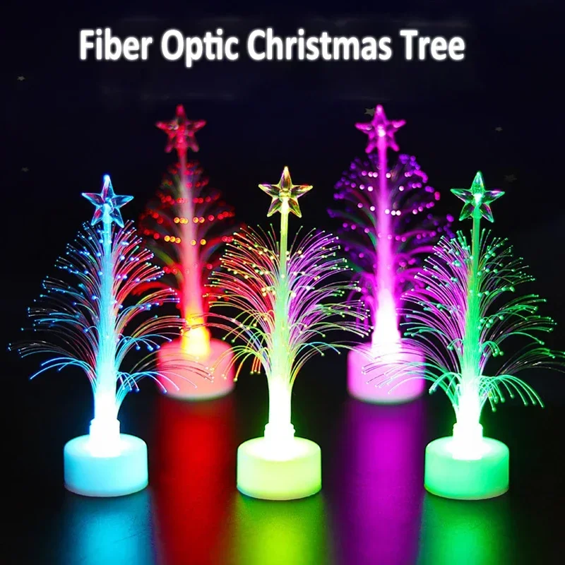 Árbol de Navidad LED de fibra óptica luminosa, luz nocturna para árbol de Navidad, lámpara decorativa para Festival de árbol de fibra que cambia de Color, 1 ud.