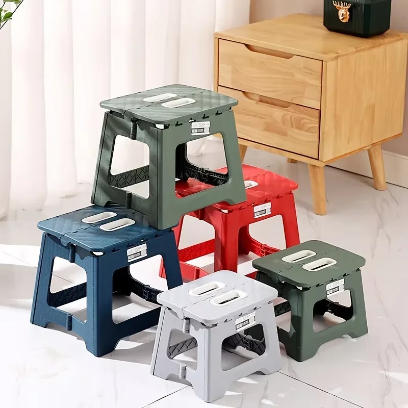 2025 Lightweight Folding Step Stool Multi Purpose Handheld Thickened Footstool* Non-Slip Plastic Small Benches Kitchen &#