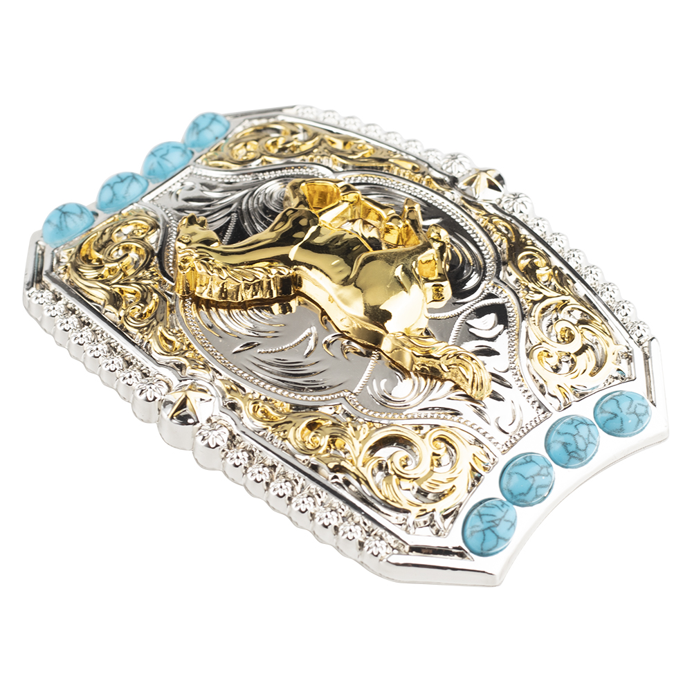 Goldene Pferd Gürtel Schnalle Dekorative Tiere Gemusterten