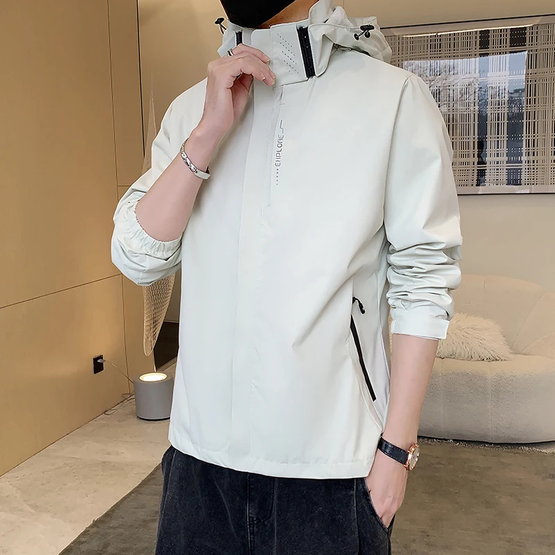 Chaqueta informal para hombre y mujer, abrigo cortavientos impermeable y a prueba de viento, moda coreana, primavera y otoño