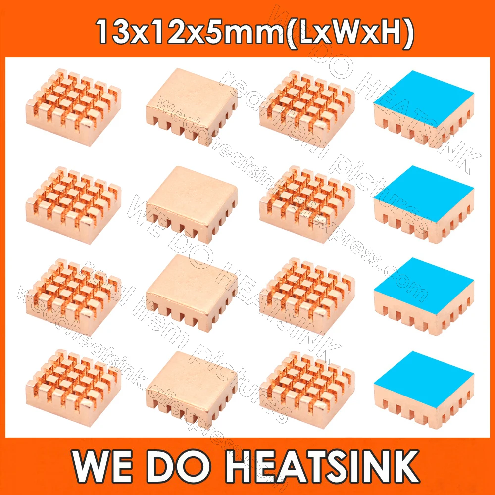 WE DO HEATSINK Маленький крошечный полезный радиатор из чистой меди без или с термопрокладкой для набора микросхем Raspberry Pi Banana Pi IC
