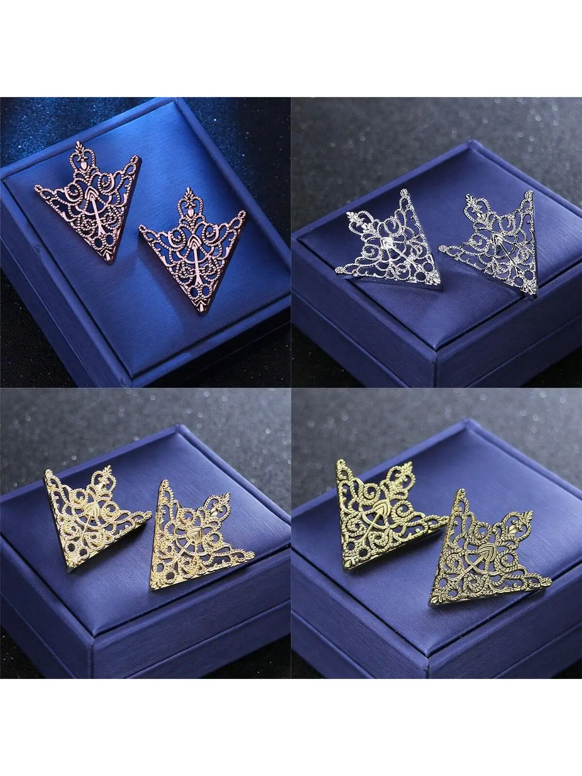Épingle à motif rétro pour hommes et femmes, couronne creuse, insigne d'angle UR, accessoires triangle, mode européenne et américaine